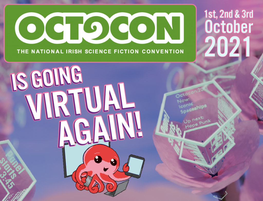 Octo holding various devices with a caption of Octocon is going virtual again!